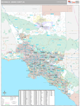 Los Angeles-Orange Wall Map Premium Style